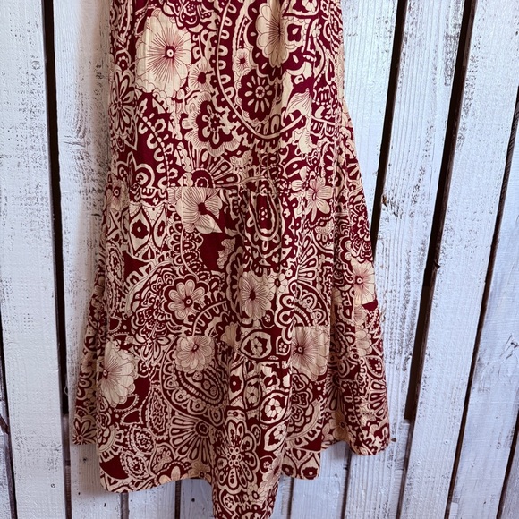 Umgee Floral Cotton Boho Dress Cream Red Medium Wedding Guest Classy Cottage - Picture 4 of 12